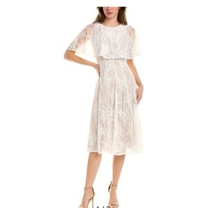 Maison Tara NWT Women's Floral-Lace Capelet Fit & Flare Dress Size 16W